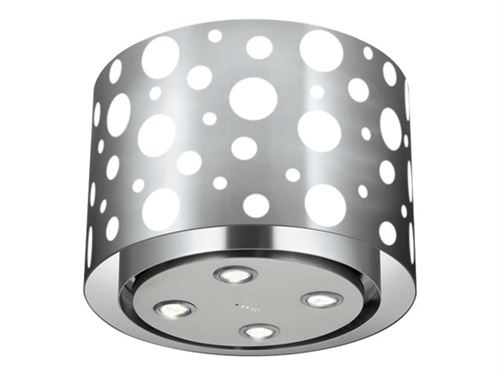 Airlux AHL55IX - Hotte - hotte îlot - largeur : 51.5 cm - profondeur : 51.5 cm - extraction et recirculation (avec kit d'extraction supplémentaire) - inox/verre blanc