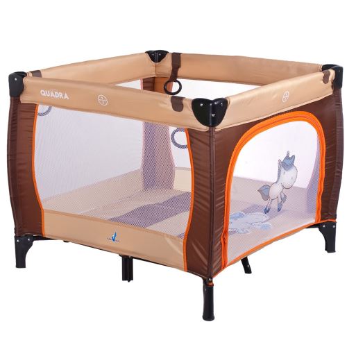 QUADRA Parc bébé de voyage pliant de 0 à 15 kg Marron