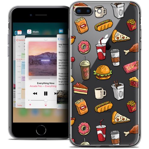 Caseink - Coque Housse Etui Apple iPhone 8 Plus (5.5 ) [Crystal Gel HD Collection Foodie Design Fast Food - Souple - Ultra Fin - Imprimé en France]