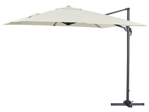 Parasol jardin déporté Alu Sun 3 - Carré - 3 x 3 m - Ecru