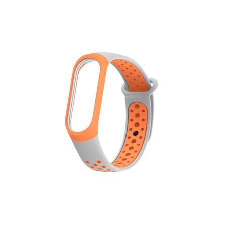 Bracelet en silicone bicolore Smartwatch pour Xiaomi Mi Band 3 - Gris&Orange