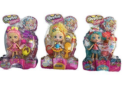 Collection Popette Shopkins Shoppies, Bubbleisha et Jessicakes (3 poupées séparées)