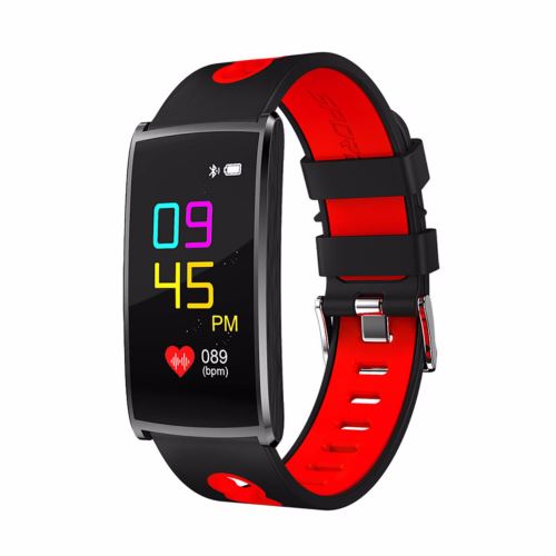 Bracelet montre intelligent coloré IP67 imperméable N68 avec moniteur de sommeil de fréquence cardiaque Rouge