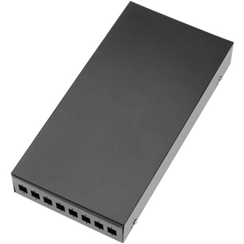 Terminal boîte métallique de fibre optique noire 8-SC