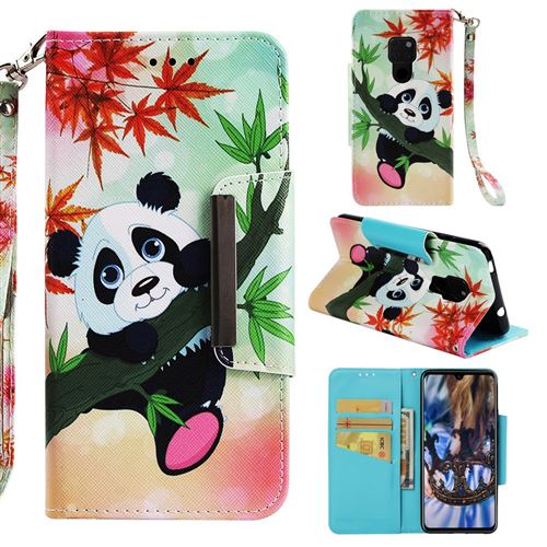 Etui en PU impression de motifs panda pour votre Huawei Mate 20