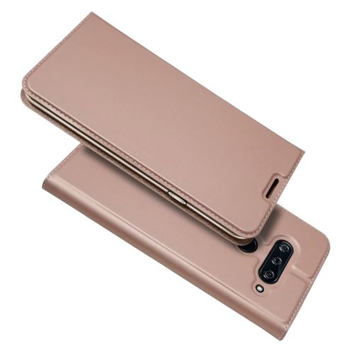 Etui en PU porte-cartes auto-absorbé or rose pour votre LG V40 ThinQ