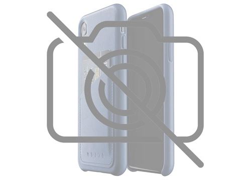 Coque en Cuir iPhone XR 2 Mujjo Wallet - Bleu