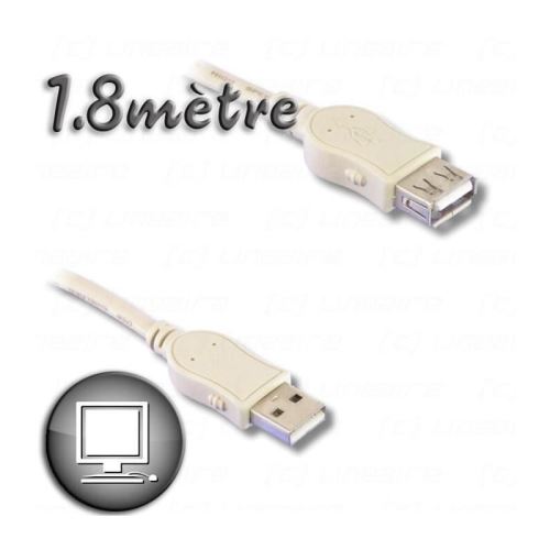 Câble Rallonge USB 2.0 A mâle / A femelle 1m80