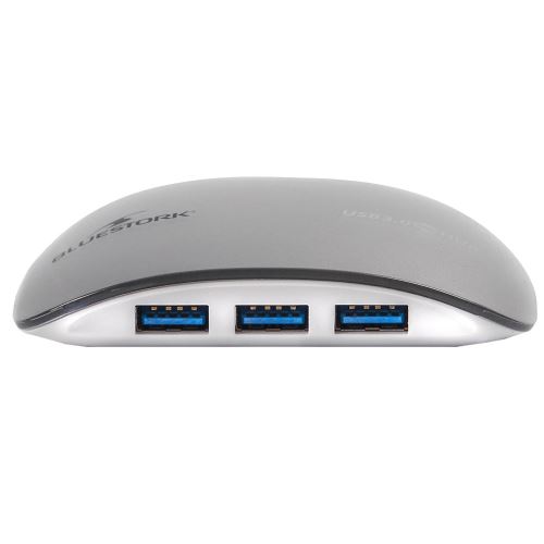 HUB-USB3-4U-PS-W USB 3.0 (3.1 Gen 1) Type-A 5000Mbit/s Aluminio, Color blanco nodo concentrador