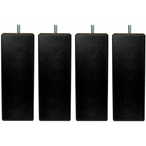 Jeu De Pieds Carres L 5,4 Cm X L 5,4 Cm H 14,5 Cm - Noir - Lot De 4