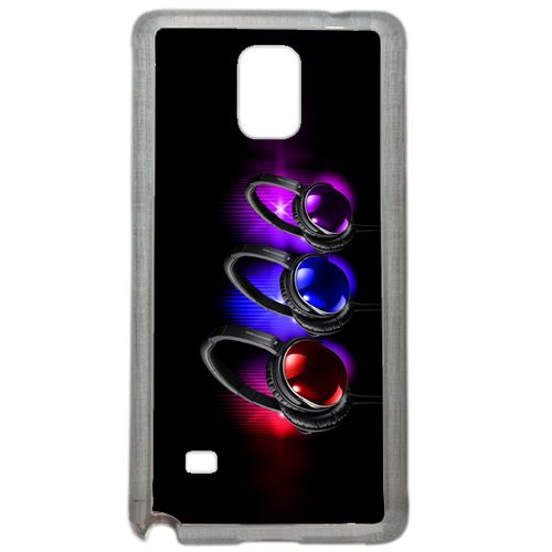 Coque Trio De Casques Audio Compatible Samsung Galaxy Note 4 Transparent