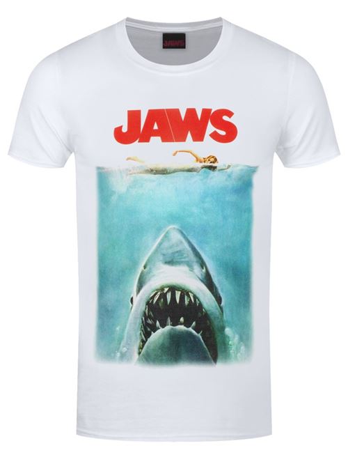 Jaws T-Shirt Poster Homme Blanc - Taille XL