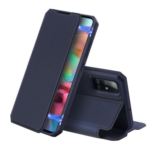 Etui en PU flip auto-absorbé bleu pour votre Samsung Galaxy A71