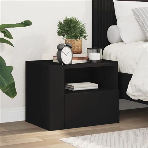 VIDAXL - Table de chevet murale - Noir - 45x30x35 cm - Image 2