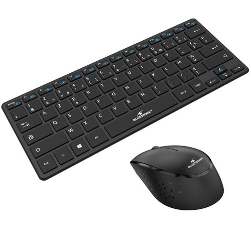 Bluestork Noir Pack Clavier & Souris Sans Fil Compact - Wireless Avec Smart Dongle 2.4Ghz - Design Ultra Slim - Ergonomique - Compatible Sur Windows - Azerty - Image 3