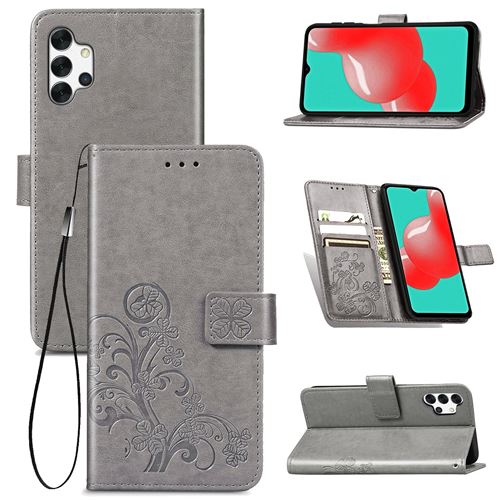 MPFRANCE Housse pour Samsung Galaxy A32 5G Gris [Fleur de Lys]