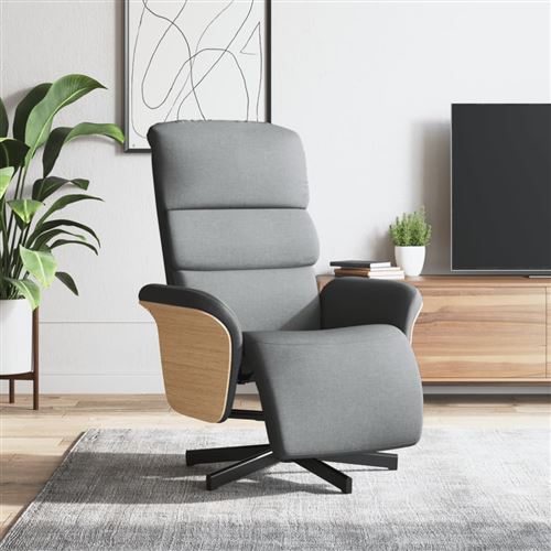 Non Communiqué Gris Clair Vidaxl Fauteuil Réglable Avec Repose-Pieds Tissu