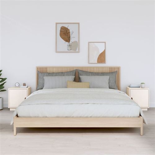 VIDAXL - Table de chevet - Pin Massif - Blanc - 40x34x45 cm - Lot de 2 - Image 2