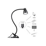 Lampe de bureau à pince dimmable clip sur lampe lecture température couleur réglable - noir