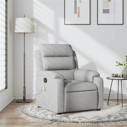 Vidaxl Gris/Clair Fauteuil De Massage, Relaxation Tissu - Image 2