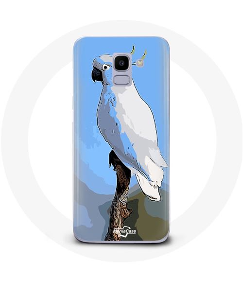 Coque pour Samsung Galaxy A6 2018 Cacatoès Perroquets blanc Oiseaux Maniacase