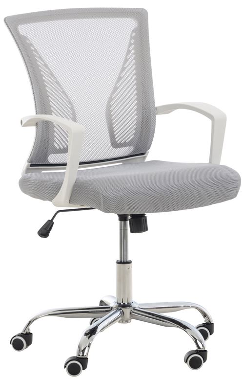 Fauteuil de bureau Tracy , Gris clair/Chrome