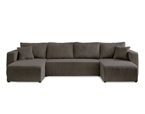 BestMobilier - Canapé d'angle fixe - 7 places - Velours - Gris - 140 x 320 x 85 cm - Image 3
