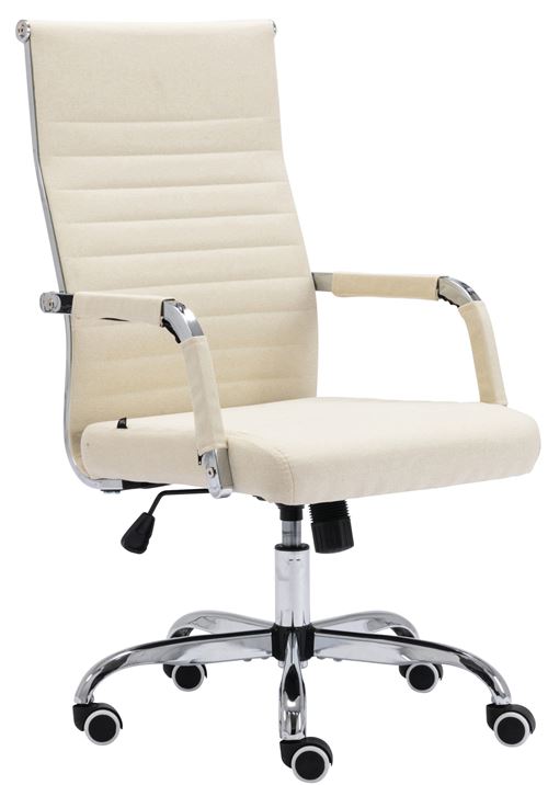 CLP Chaise de bureau Amadora avec hauteur réglable et Pied en métal  Crème/Tissu