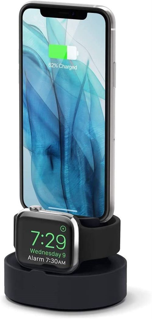 Mini Station De Charge Double support de Charge Compatible avec Apple Watch 38 42 40 44 mm(Noir)-Chronus