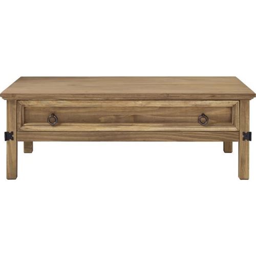 Table basse 1 tiroir - Bois massif - L 114 x P 70 x H 40 cm - VITO