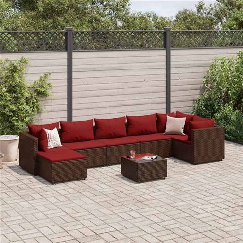 Non Communiqué Marron Salon De Jardin Modulable Vidaxl 1 Personnes Resine Tressee 63 X 63 X 57.5 Cm 8 Pieces