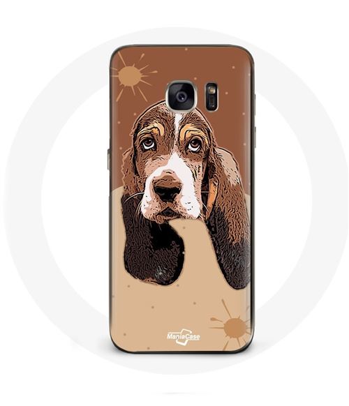 Coque pour Samsung Galaxy S6 Basset Hound chien visage Maniacase