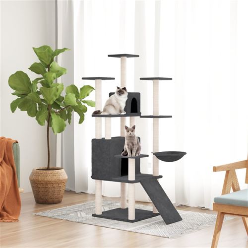 vidaXL Arbre à chat Gris foncé 154 cm