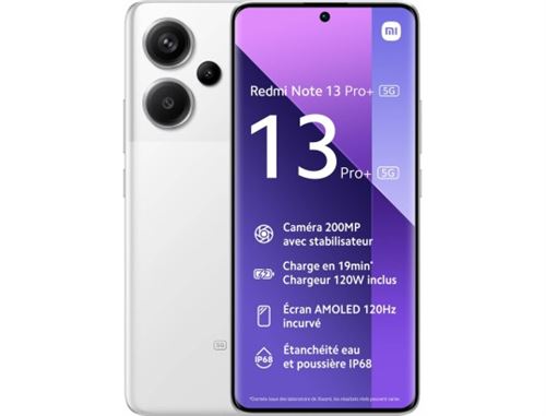 Smartphone Xiaomi Redmi Note 13 Pro+ 5G 6,67'' 512 Go Blanc