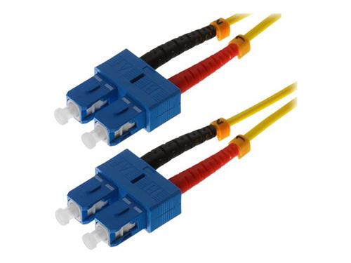 Helos - Cordon de raccordement - mode unique SC (M) pour mode unique SC (M) - 1 m - fibre optique - duplex - 9 / 125 micromètres - OS2 - jaune