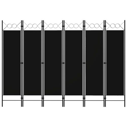 vidaXL Cloison de séparation 6 panneaux Noir 240x180 cm