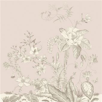 AG ART Coussin - fleurs blanches sur fond rose - 45 cm x 45 cm - 1
