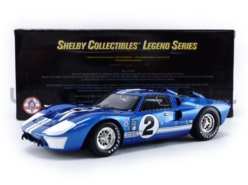 Voiture Miniature de Collection SHELBY COLLECTIBLES 1-18 - FORD GT 40 Mk II - Sebring 1966 - Blue - SHELBY401