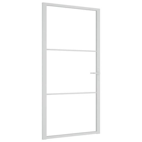 Porte intérieure 102,5x201,5 cm Blanc Verre ESG et aluminium