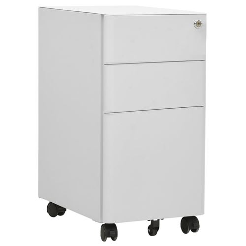 vidaXL - Caisson de bureau mobile - Acier - Gris clair - 30x45x59 cm - Image 3
