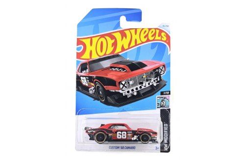 Hot wheels - custom 68 camaro 1:64  metal - voiture de sport  course automobile - nouveaute - set vehicule miniature + carte