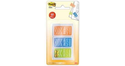 Post-it post-it marque-pages index flèches "sign here" , 25,4x43,2 mm noir