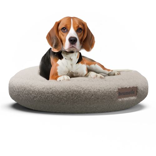 Comparer les prix de Brunolie Panier pour chien Lit pour chien Ø 70 cm pour chiens moyens poignée de transport Gris