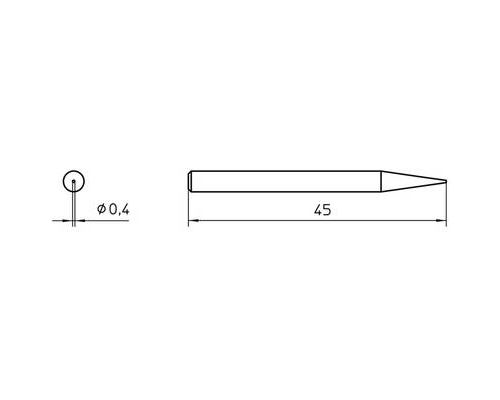 Weller 4SPI15210-1 Soldering Tip Needle-Shaped 0.4mm Single Piece