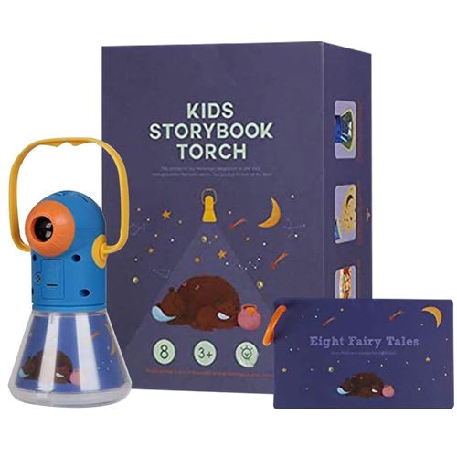 Jouet de projecteur multifonction trois-en-un Wafenso, avec livre d'histoire pour enfants (20.5*15.5*8cm)-Bleu