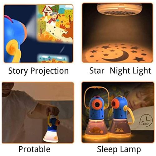 Projecteur d'histoire pour enfants, jouets éducatifs pour 2 3 4 ans filles  et garçons cadeaux d'anniversaire, projecteur livre de contes jaune
