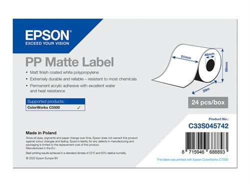 EPSON  S045742 Etiquettes Blanc Original C33S045742