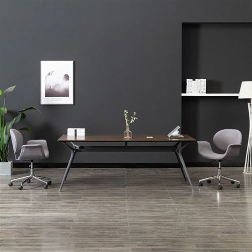 vidaXL Chaise pivotante de bureau Gris Tissu