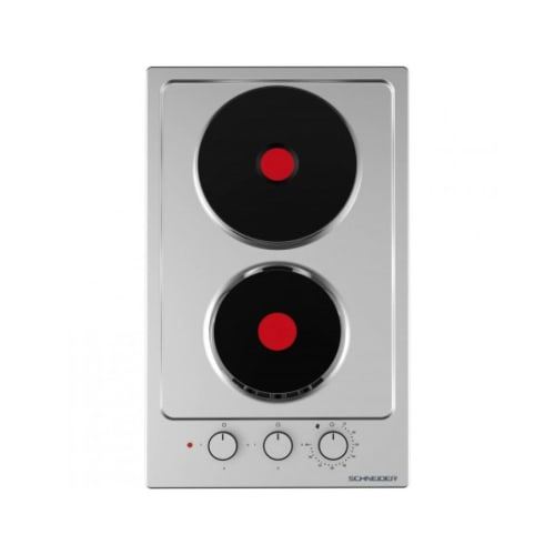 Schneider Scde302Xm - Table De Cuisson Électrique - 2 Plaques De Cuisson - Niche - Largeur : 29 Cm - Profondeur : 49 Cm - Inox