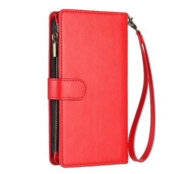 Étui Portefeuille En Cuir Pour Téléphone Avec Fermeture éclair, Motif Crâne Gothique, Pour IPhone Ou Samsung Galaxy